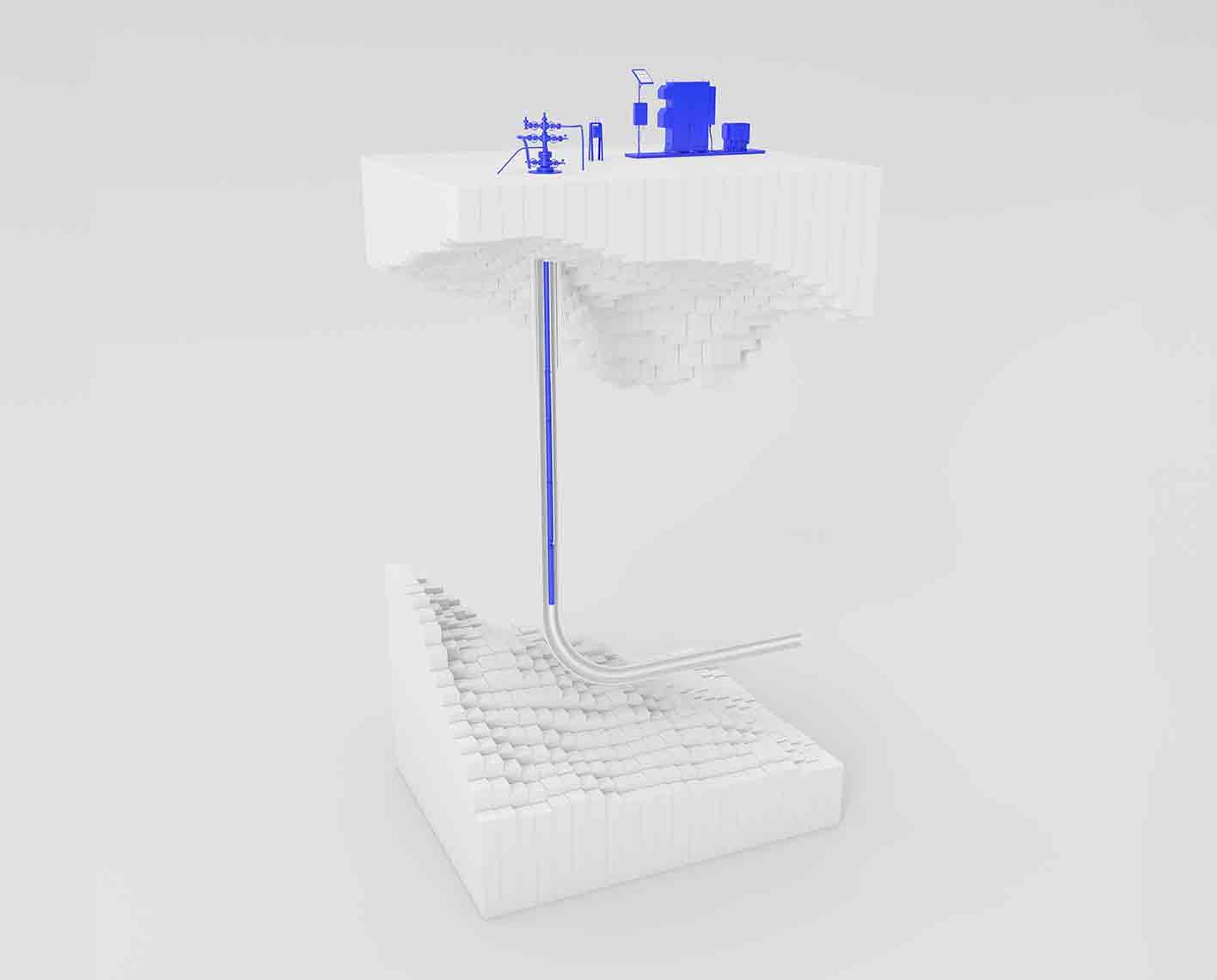 3D image of electric submersible progressing cavity pump